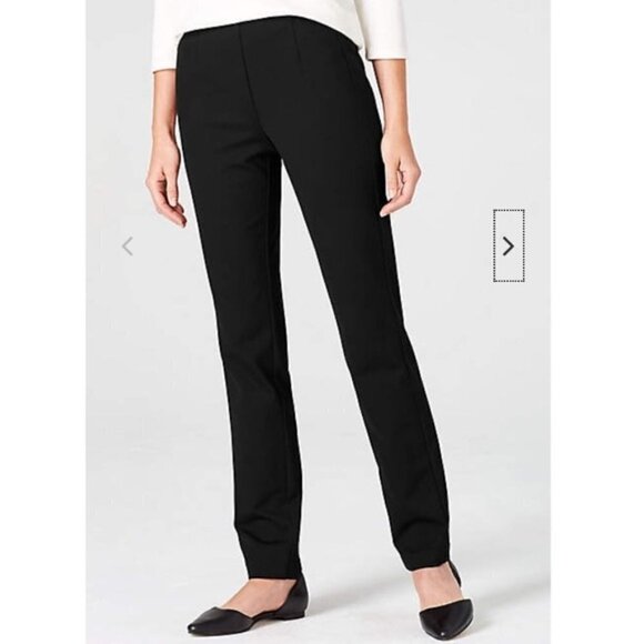 J. Jill Pants - J. Jill Trouser Pant Black Ponte Straight Leg Stretch Yoga Minimalist Comfortabl
